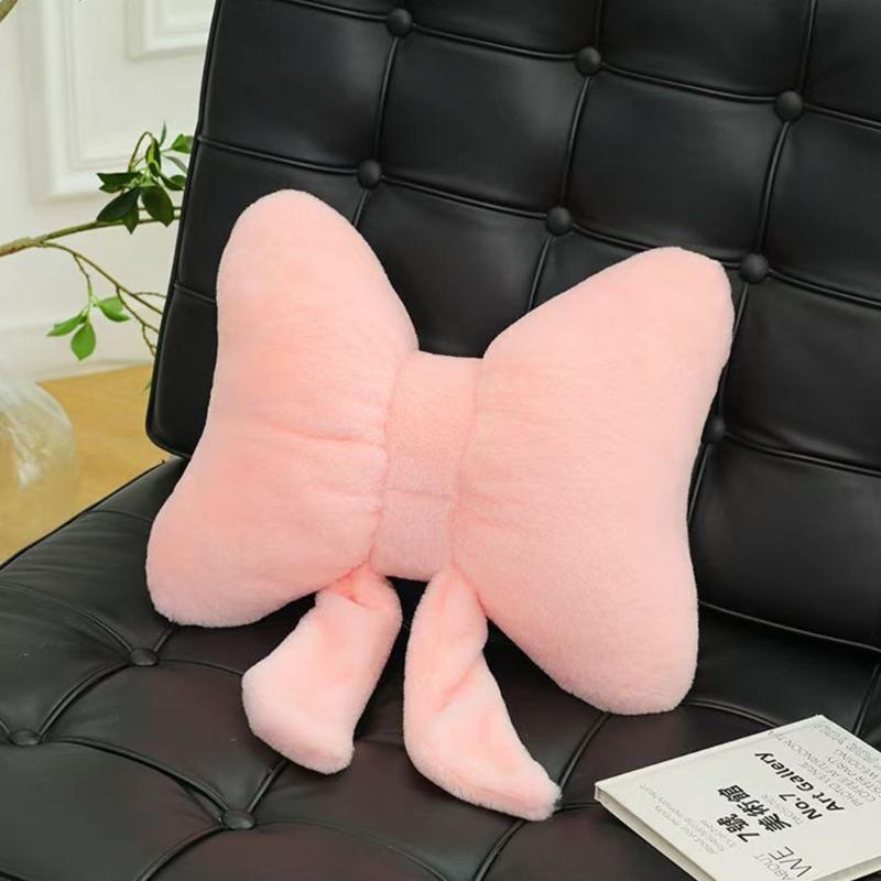 Stylish Bowknot Design Cushion Plush Fabric Back Support Throw Pillow For Home Office Use Sofa Couch Bedroom Decors