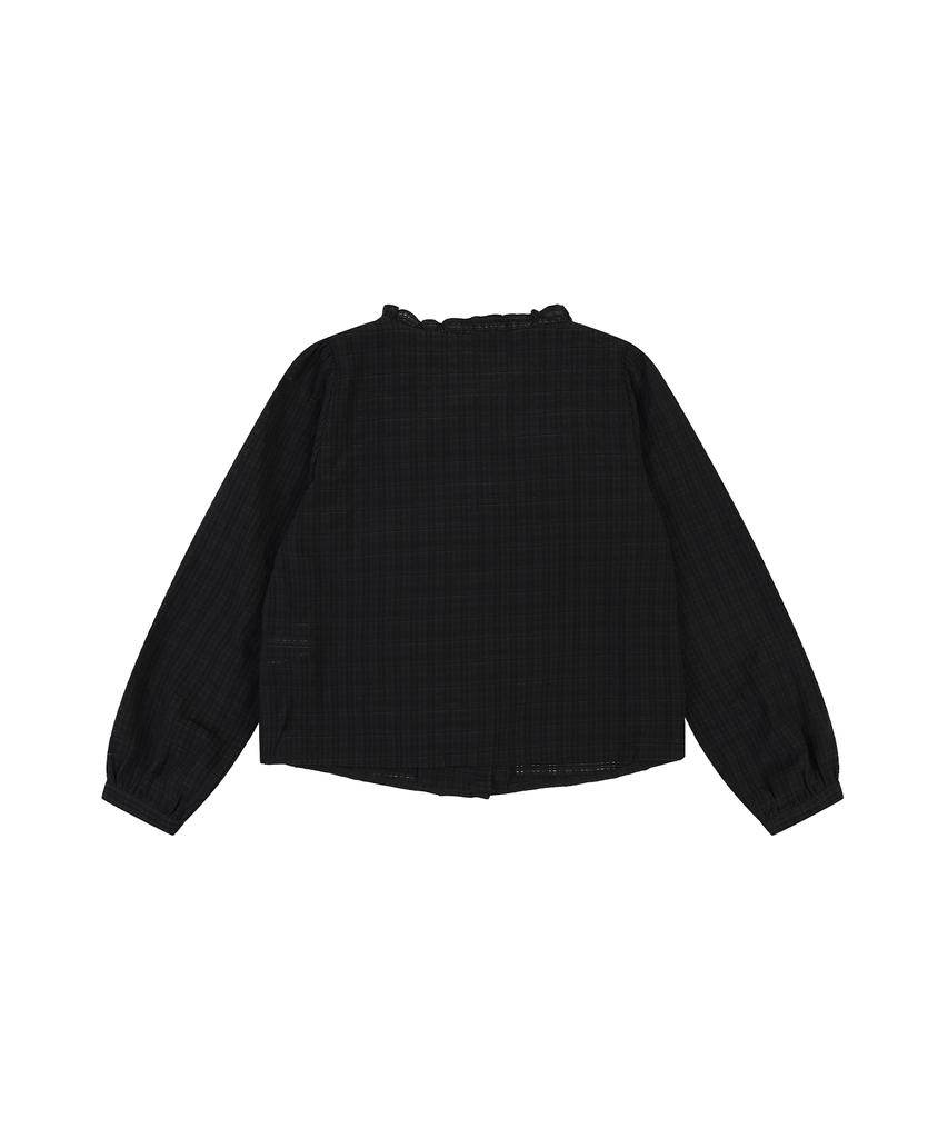 DELICCENT Frill Blouse [Black]