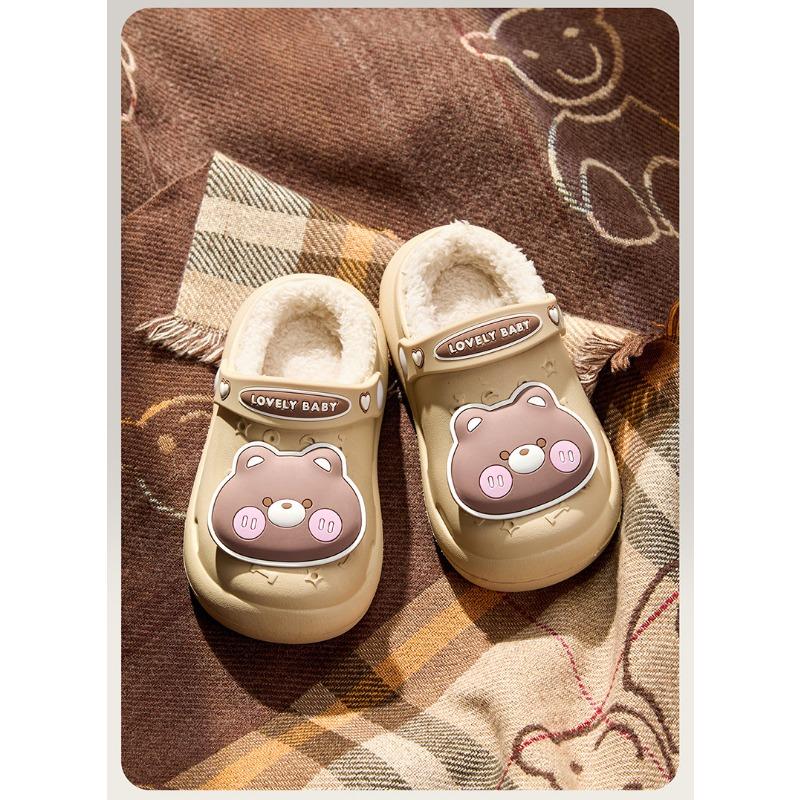 Children's Cotton Shoes Autumn and Winter Warm Cashmere Waterproof Infants 4-6 Years Old Non-slip Baby Woolen Cotton Mop