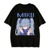 2025 New Japanese Anime Cute MIKU Summer Women's T-shirt Street Fashion Casual Style Short-sleeved Women's T-shirt Y2k Top