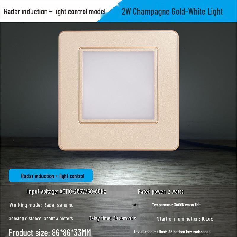 Adjustable 86 Type Recessed Radar Motion Sensor Stair and Aisle Light