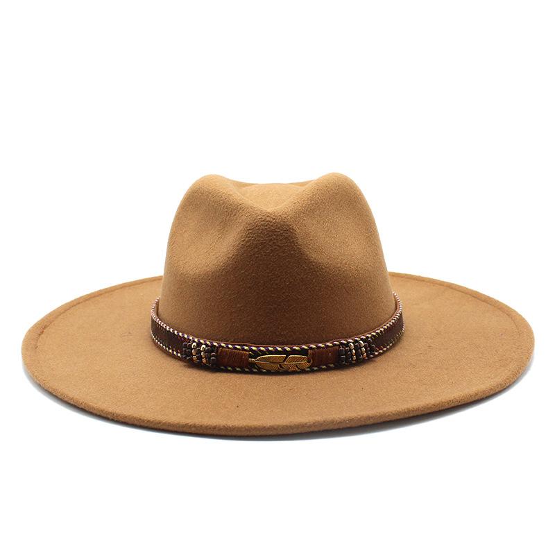 Men And Women Fedora Hat Big Eaves Hat Jazz Hat Spring Women'S Hat Gambler Hat Felt Hat