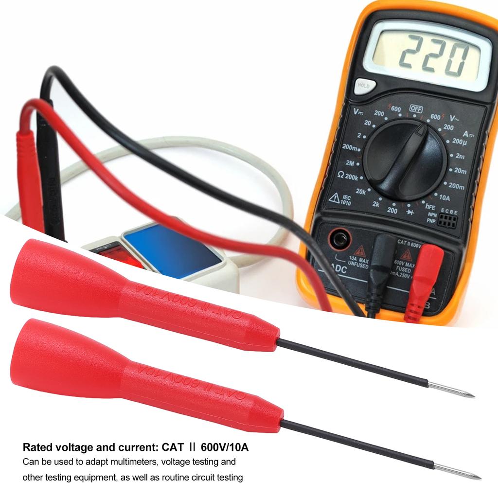 2 Stück Prüfspitze Isolierung   Einfach   1mm Multimeter Nadel Durchstechspitze 600V 10A