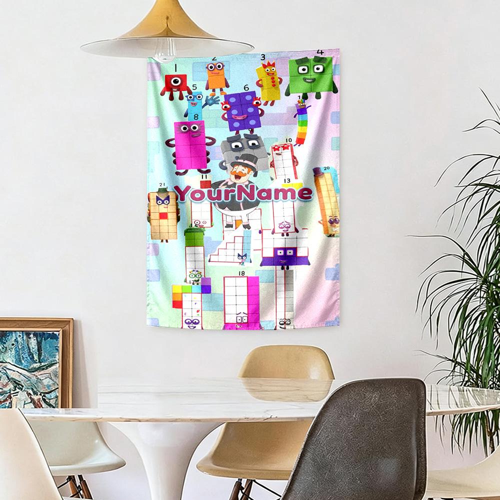 Numberblocks Benutzerdefinierter Name Wanddekoration Wandteppich Kunst Für Haustiergedenken Geburtstag Hochzeitsparty Kulisse Familiengeschenk