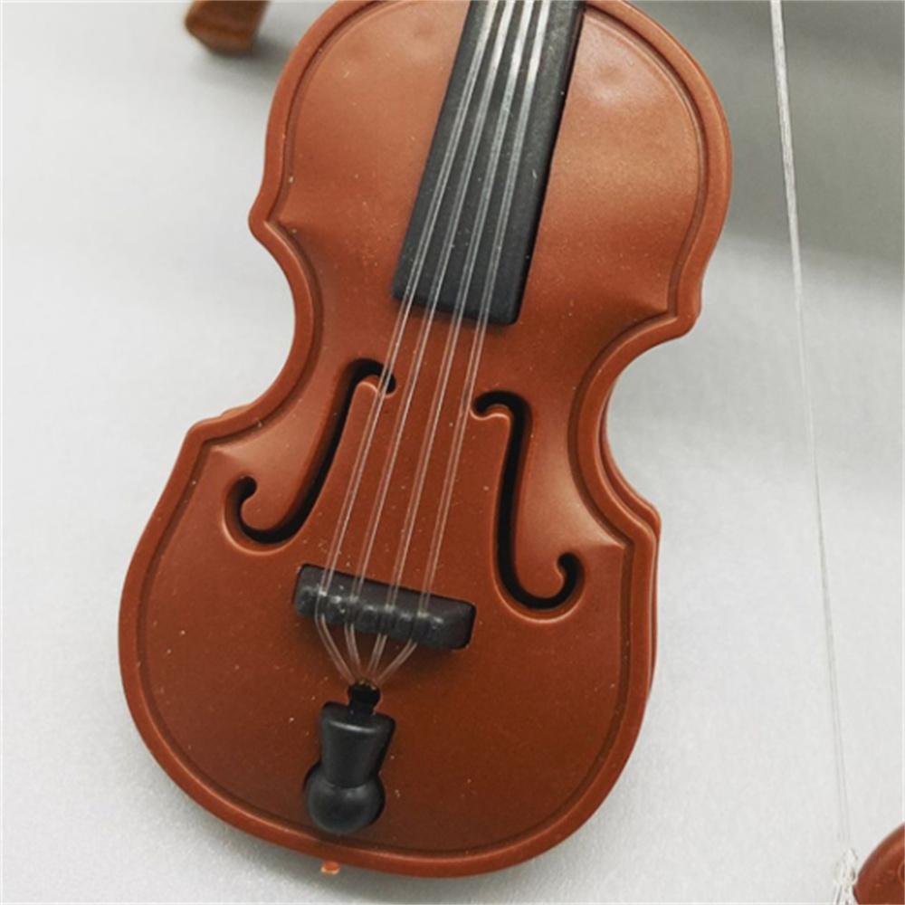 Mini Violin Decorative Home Simulation Violin Brown Small Statue Decoration Mini Wooden Musical Instrument Sleek And Comfortable