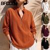 Women's Fashion Casual Autumn Winter Long Sleeve V-Neck Blouses & Shirts
