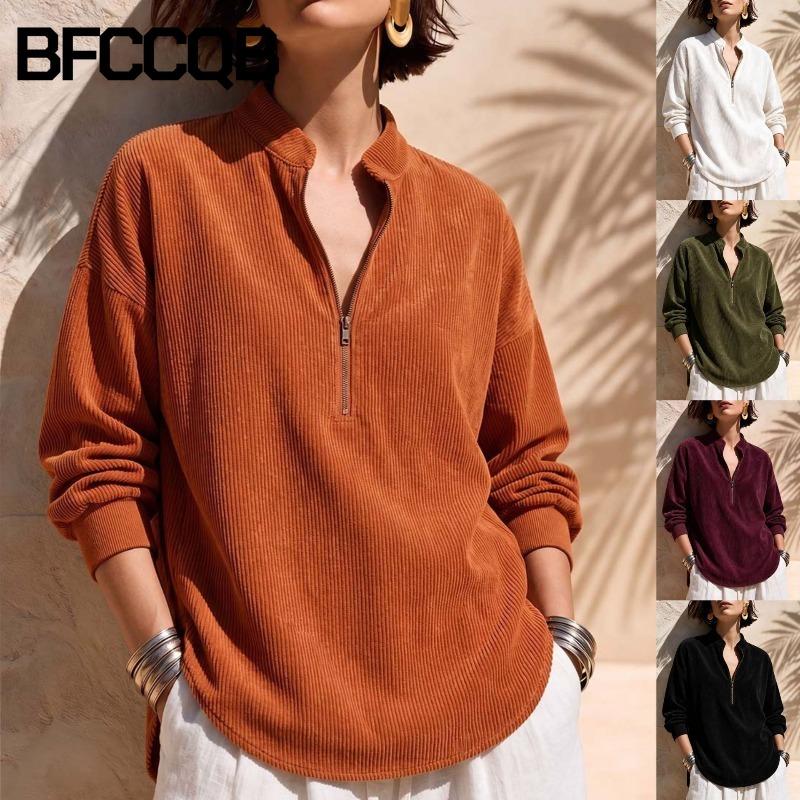 BFCCQB Women's Fashion Casual Autumn Winter Long Sleeve V-Neck Blouses & Shirts