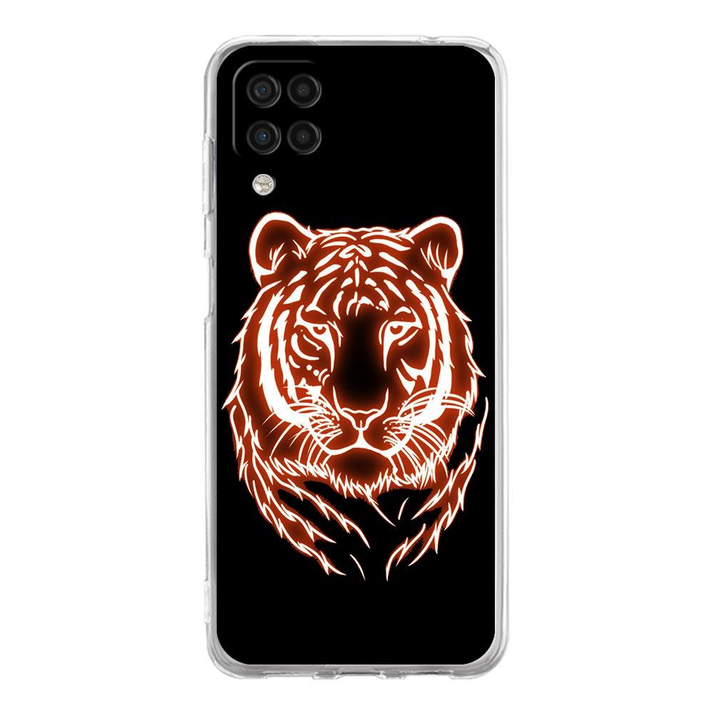 Neonový tygří leopardí kryt na telefon pro Samsung Galaxy A51 A71 A21S A12 A11 A31 A41 A03S A13 A33 A73 A53 A52 A32 5G A23 Průhledný kryt