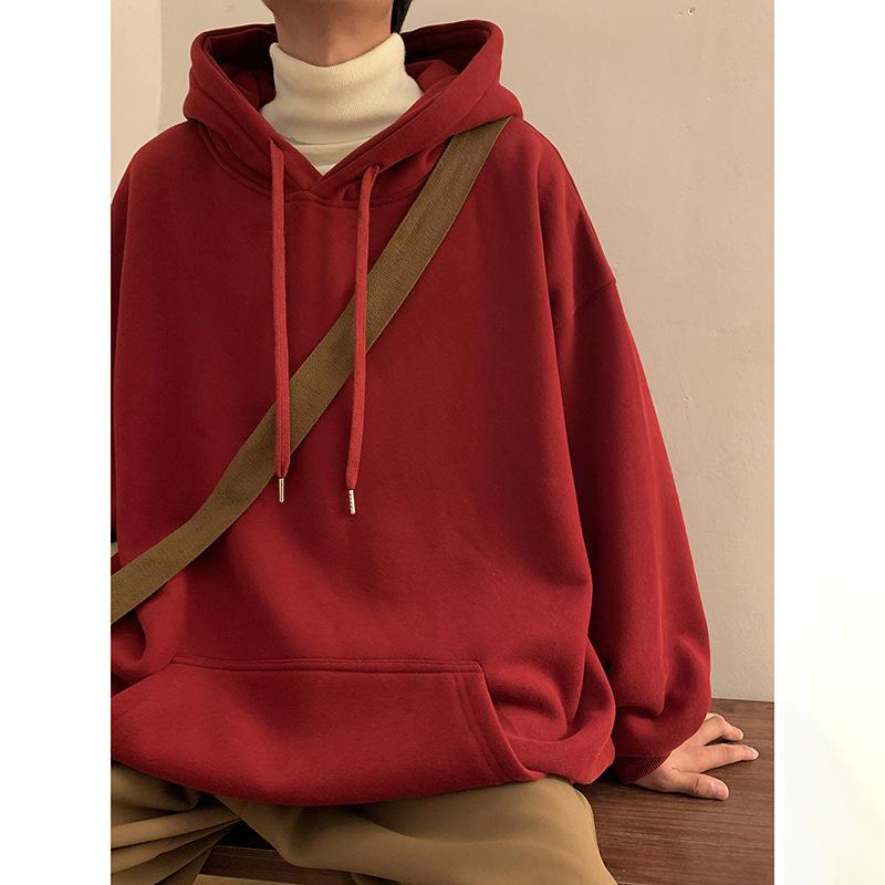 Pánská volná mikina s kapucí, ležérní svetr, teplá bunda se zesílenou kapucí