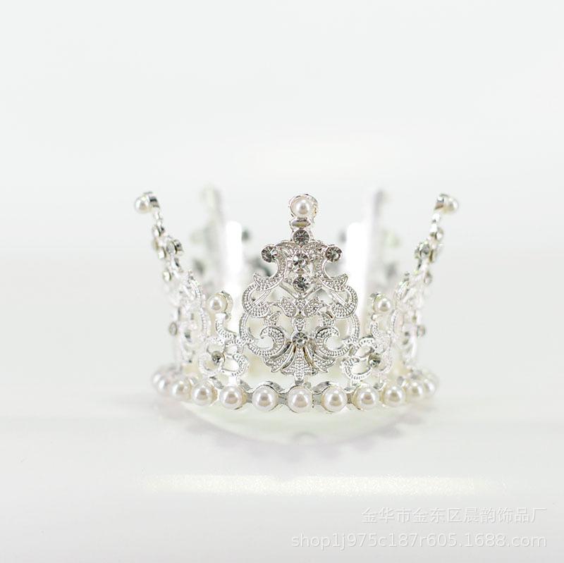 Brautkrone Schmuck Voll Diamant Kopfschmuck Haarkrone Hochzeit Perle Geburtstag Backen Kuchen Dekoration Erwachsener