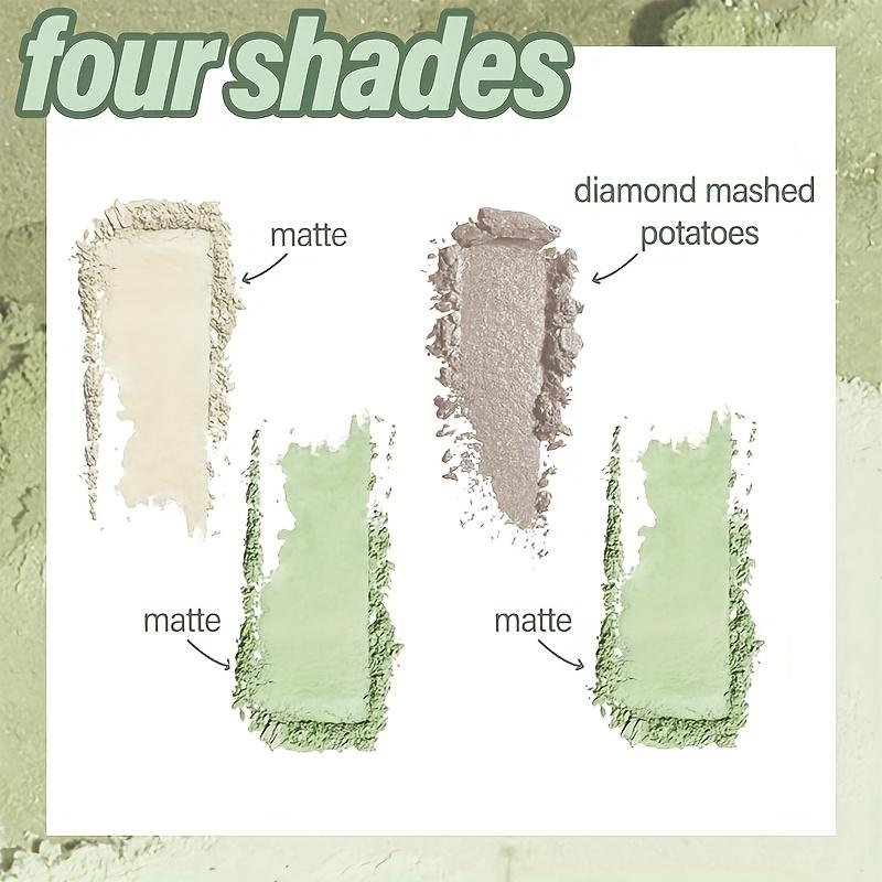 פלטת צלליות טול ירוק אקווה עמידה במים וזיעה - 4 גוונים ירוקים מאט ועם נצנצים לאיפור חג זוהר