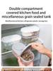 Double Compartment Kitchen Storage Container Airtight Food Grain Sealed Bin for Refrigerator and Pantry