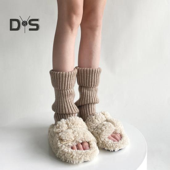 1 Paar Winter-Beinstulpen, warm, japanischer Stil, JK-Beinstulpen, Streifen, dehnbare Passform, strickende Wadensocken, für Party, Sport, Yoga, Tanz