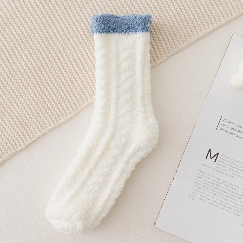 Winter Women's Twist Coral Fleece In The Tube Wild Warm Floor Socks Adult Socks