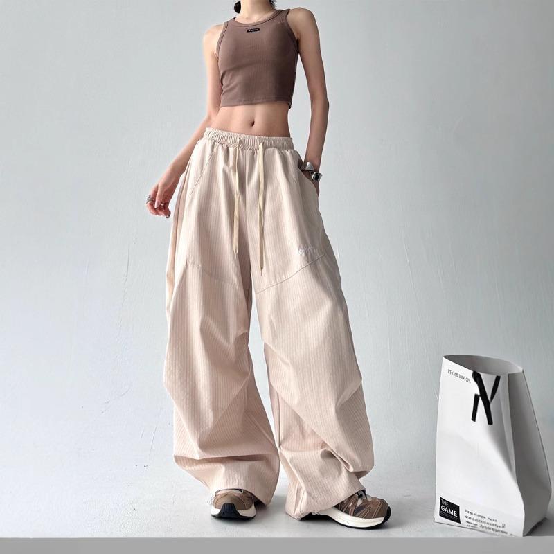 Retro Overalls Women's New Striped Wide-leg Pants Drape Loose Jazz Dance Casual Sweatpants