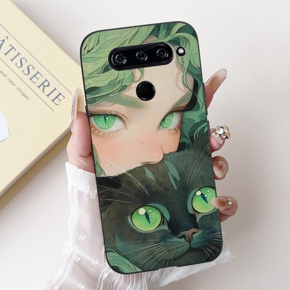 For LG V40 V50 ThinQ Case V50S ThinQ Cute Cartoon Cat Luxury Cool Shockproof Silicone Back Cover For LG V50S ThinQ 5G Phone Case