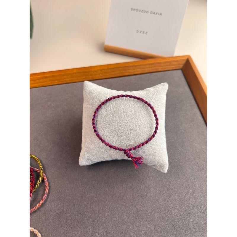 

Тибетский ручной браслет из хлопковой нити, красная веревочка, разноцветные веревочки, ручной работы, на удачу, ремешок для ношения, тонкий, смешанный цвет, парный, для подруг, браслет на ногу Red Purple 2mm thickness