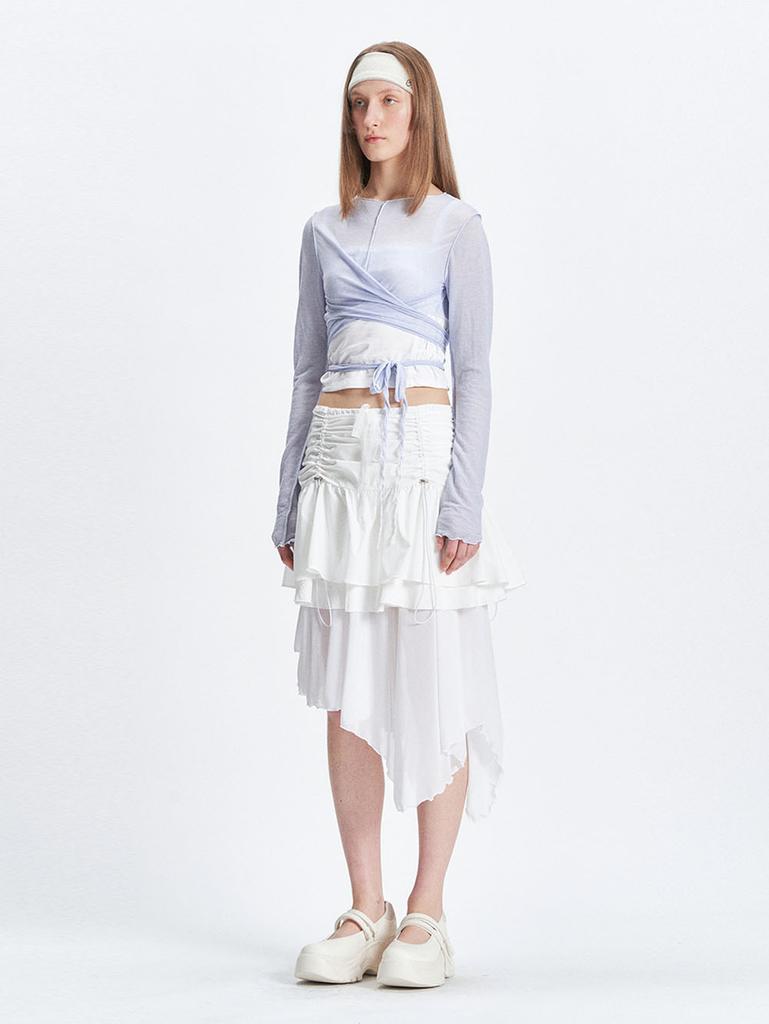 TUOMIO Sheer Twisted Top [Blue]