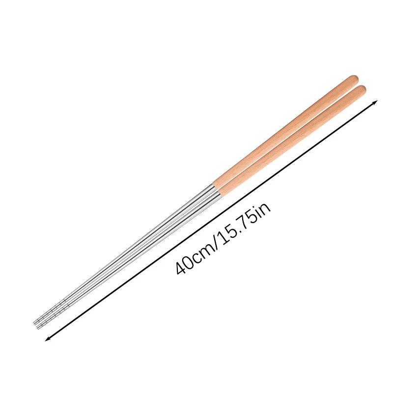 Stainless Steel Chopsticks Long Chopsticks Cook Noodles Deep Fried Hot Pot Chinese Chopsticks Reusable Metal Chopstick Tableware