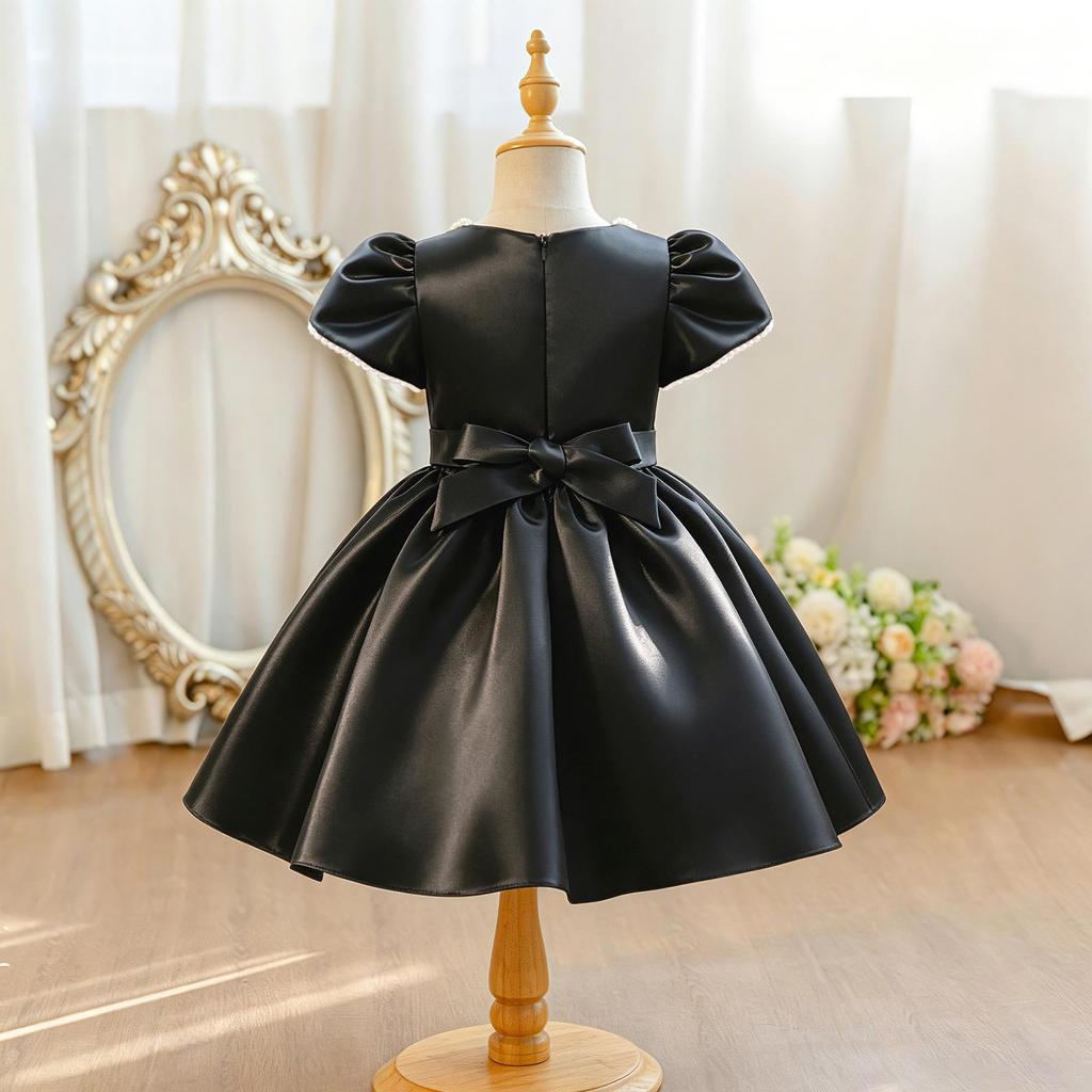High-End Champagne Princess Dress for Girls - Stylish Flower Girl and Birthday Evening Gown