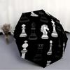 1pc Chess Pieces Automatic Open/close Umbrella, 8-Rib Sturdy Structure, Auto Folding/Opening, Portable Travel Umbrella for Women,178