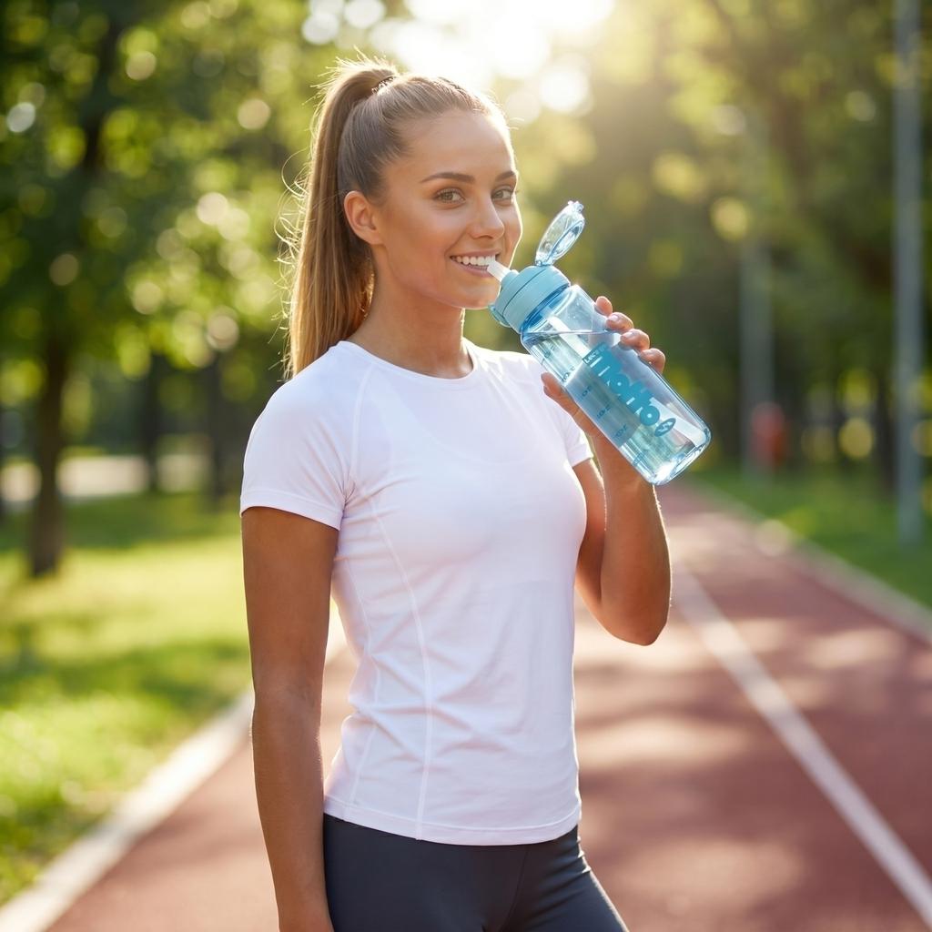 Portable Student Water Bottle 700ml 24oz Leak Proof Sports Water Bottle with Straw Durable Shatter Resistant Outdoor Fitness Water Bottle