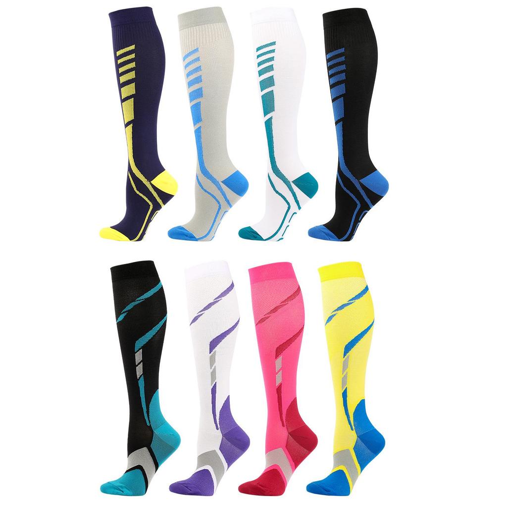 Unisex Multicolor Outdoor Compression Socks for Running – Long Tube Design