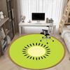 1PC Kiwi Slice Office Round Area Rug, Mat Suitable For Office, Under Office Chairs Bedroom Living Room Home Decor, Room Deco