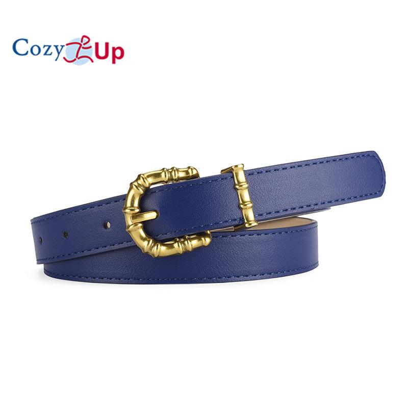 Slub Gold Buckle PU Firming PU Belt Slim Windbreaker Jeans Outer Waist Belt