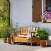KADAX Wooden Garden Bench With Backrest 120cm With Box Terrace Balcony Garden