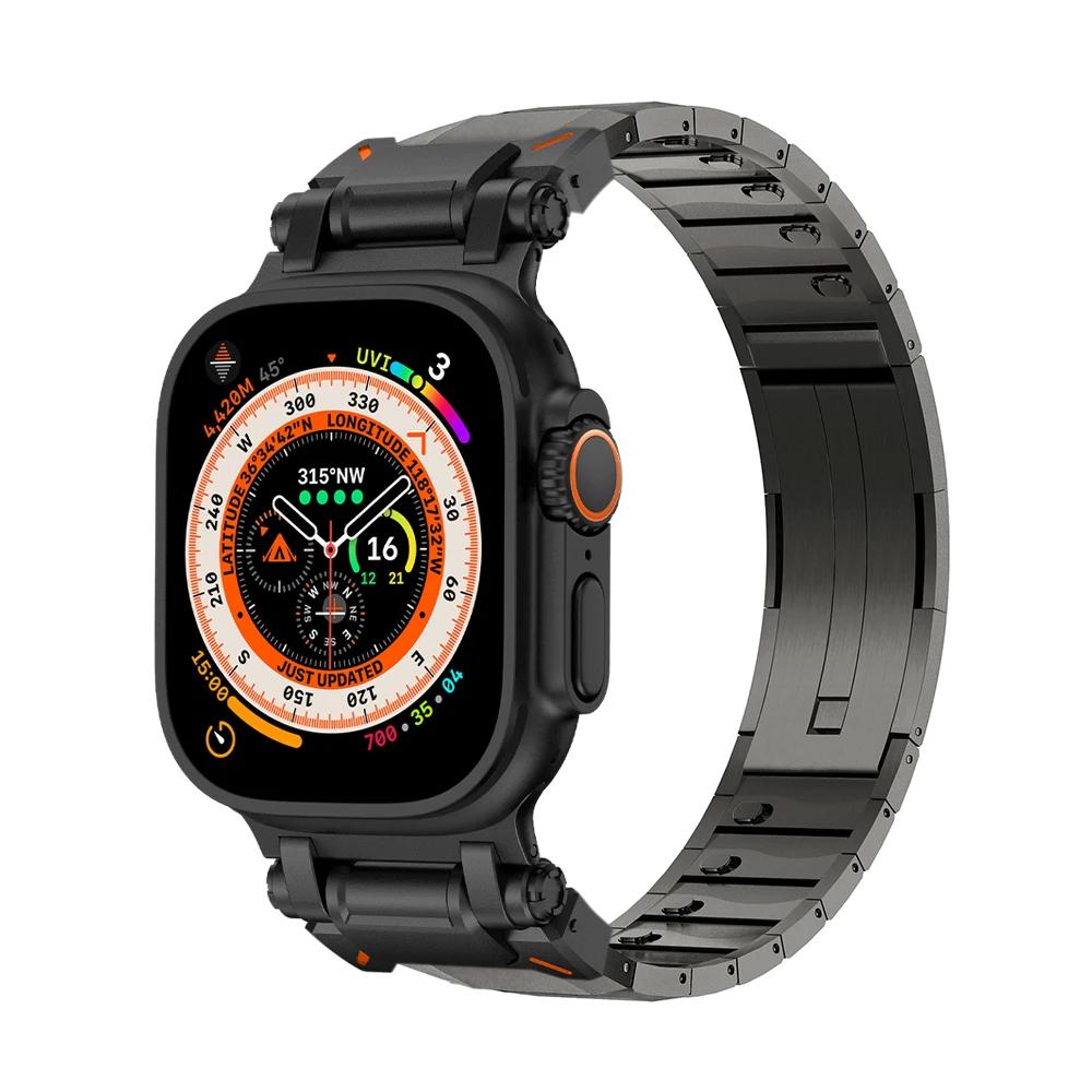 Cinturino di lusso in acciaio inossidabile per Apple Watch Ultra 3 49mm Cinturino da uomo Per iWatch Serie 11 10 46mm 9 8 7 6 5 SE 45mm 44mm Braccialetto