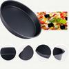 Black Pizza Tray Non-Stick Metal Bakeware Tray Baking Pan Round Oven Vented Tray
