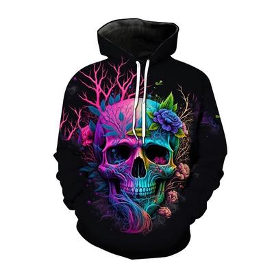 Novos moletons de outono com caveira hip hop, estampa 3D, caveira, streetwear, pulôver, tops, moletons de manga comprida, moletons masculinos, moda de lazer