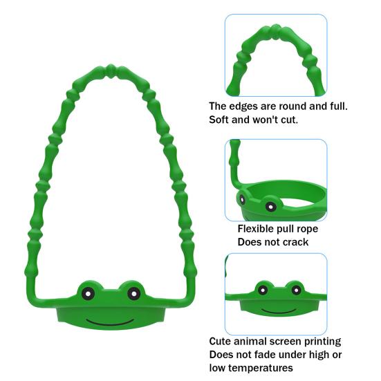 Animal Water Bottle Handle Strap Heavy Duty Non-slip Cup Silicone Ring Sling Holder Travel Tumbler Carrier Lanyard Cup Accessories