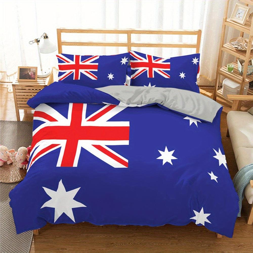 Australia National Flag Printed Soft with Soft Fabric Duvet Cover Set Al Season Soft Breathable Microfiber Beding Set For Bedrom Dorm Rom