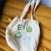 Korean Cute Girl Embroidered Apple Canvas Bag 2025 New Large-capacity Versatile Commuter Shoulder Tote Bag Women
