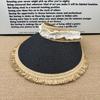 Light and Breathable Raw Edge Fringed Empty Top Straw Hat Women's Lace Lace Fresh Anti-ultraviolet Travel Hat