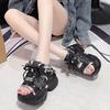 Mode Zomer kawaii Dames Sneakers Mesh Hoge Plateau Sneakers Witte Schoenen Hakken Sleehakken Sandalen Ademend Vrouw Casual Zomer Schoenen