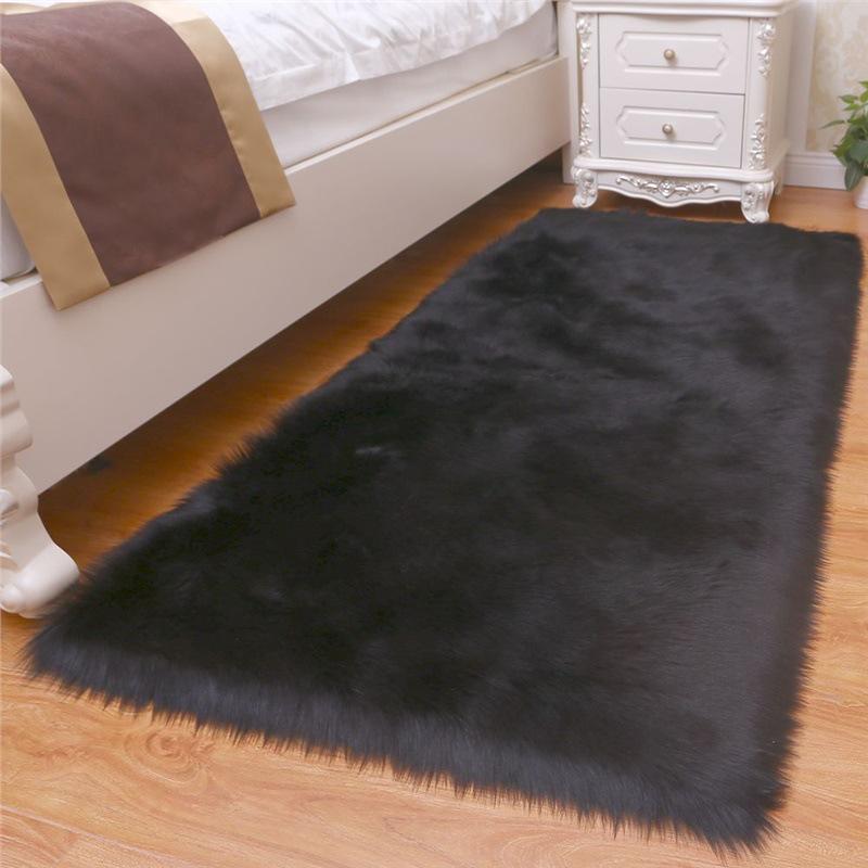 Plush Imitation Wool Carpet for Living Room, Coffee Table Mat, White Sofa Throw, Display Blanket, or Bedside Rug