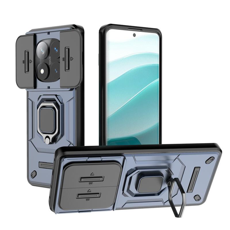Armor Shockproof Case For Xiaomi Redmi Note 14 Pro 5G 4G 14Pro Plus 14C A3 Poco C75 X7 Cover Lens Protect Ring Stand Funda Coque