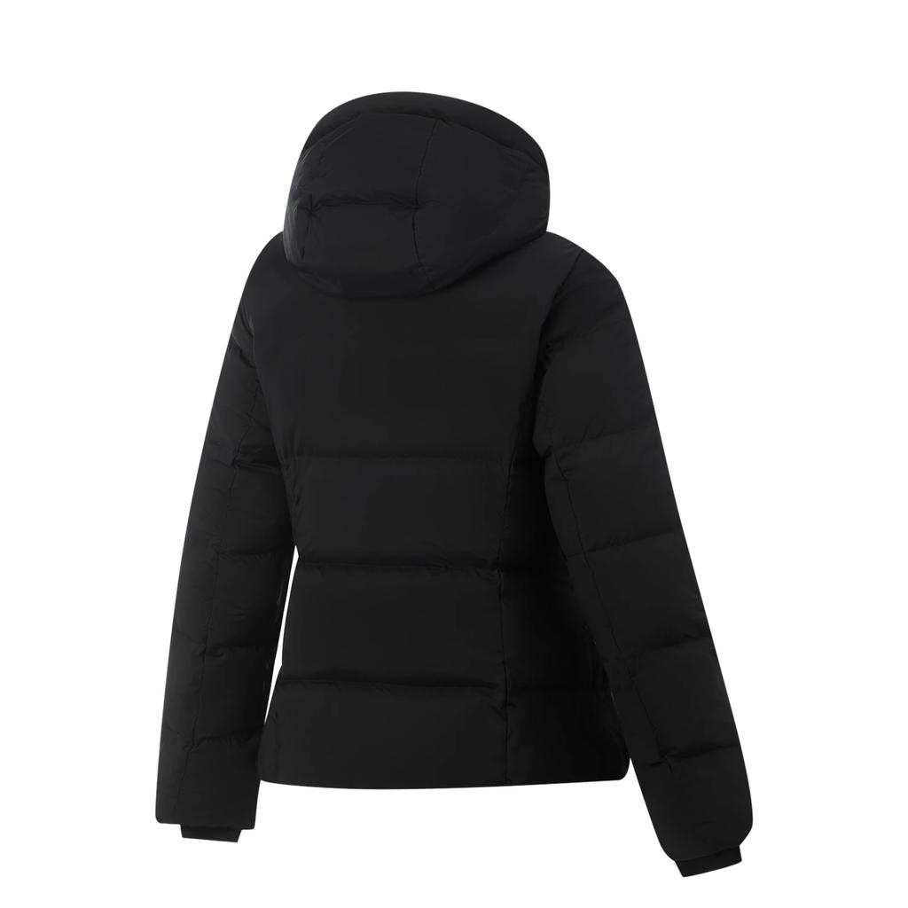 Li Ning Hot Pot Down Jacket Series Fitness Series Hooded Simple Slim Solid Color Versatile Long Sleeve Short Down Jacket Women Jacket AYMV400-2