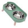 Metal Bowl Pet Double Bowl Multi Color Frame Adjustable Height Dog Food Water Bowl Oval Base Frame Large Caliber Bowl