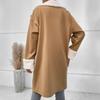 Womens Winter Wool Blend Coat Longline Double-Breasted Casual Chic Office Wear