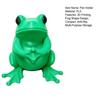 3D Printed Cute Frog Pen Holder, Bright Green Pen Stand with Pen-Grabbing Structure, Anti-Slip Desktop Organizer for Pens & Makeup Brushes, Creative