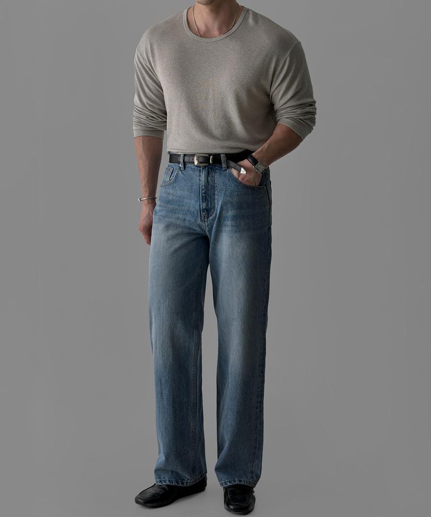 Baulopeulodeogteu Wool Fluid Knit Tee [Light Gray]