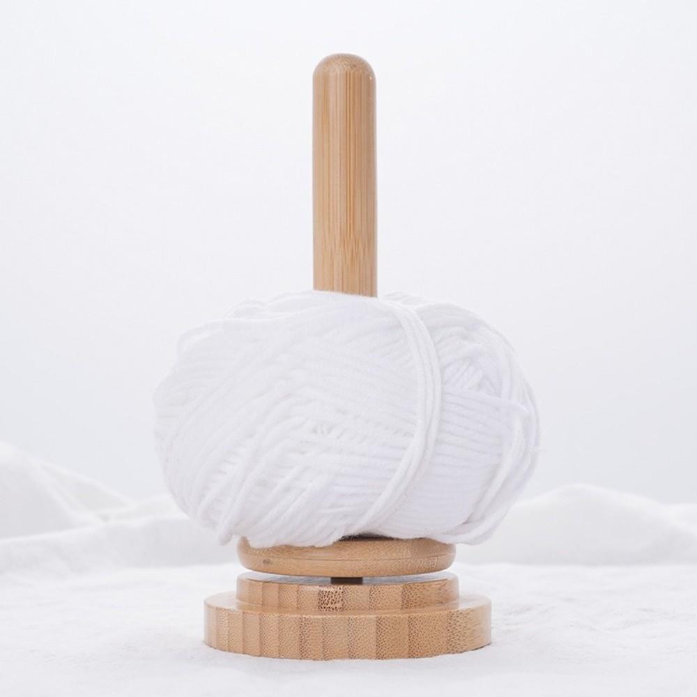 Detachable Base Wooden Yarn Holder Manual Dispenser Rotating Rack  Crochet Tool