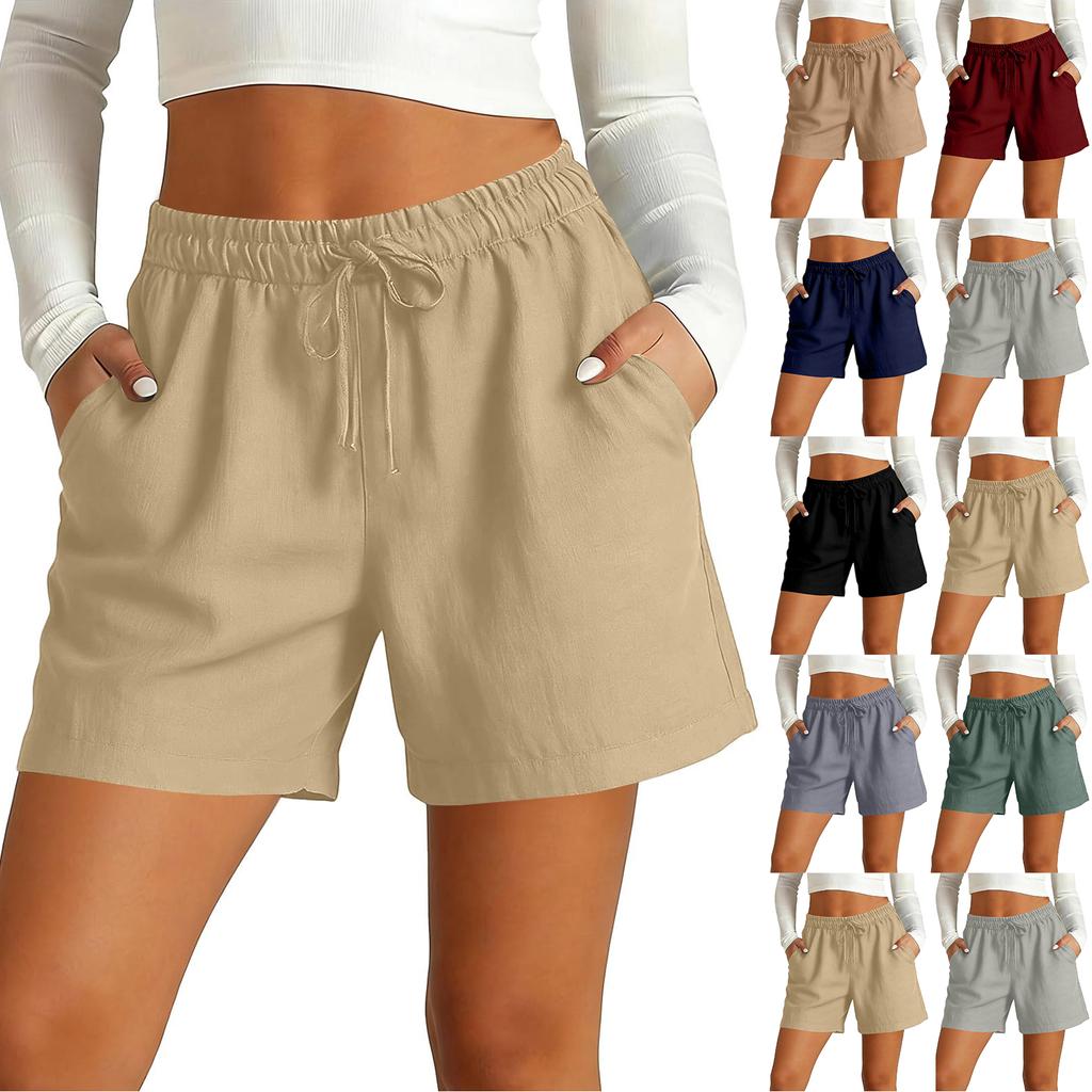 Wide Leg Linen Pants Women Summer Loose Beach Pants For Women Vacation Lightweight Straight Leg Trousers With Pockets