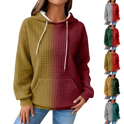 Sudadera con Capucha de Punto para Mujer, Jersey de Manga Larga con Bolsillo, Holgada Casual, Sudadera Ajustada para Uso Diario/Exterior
