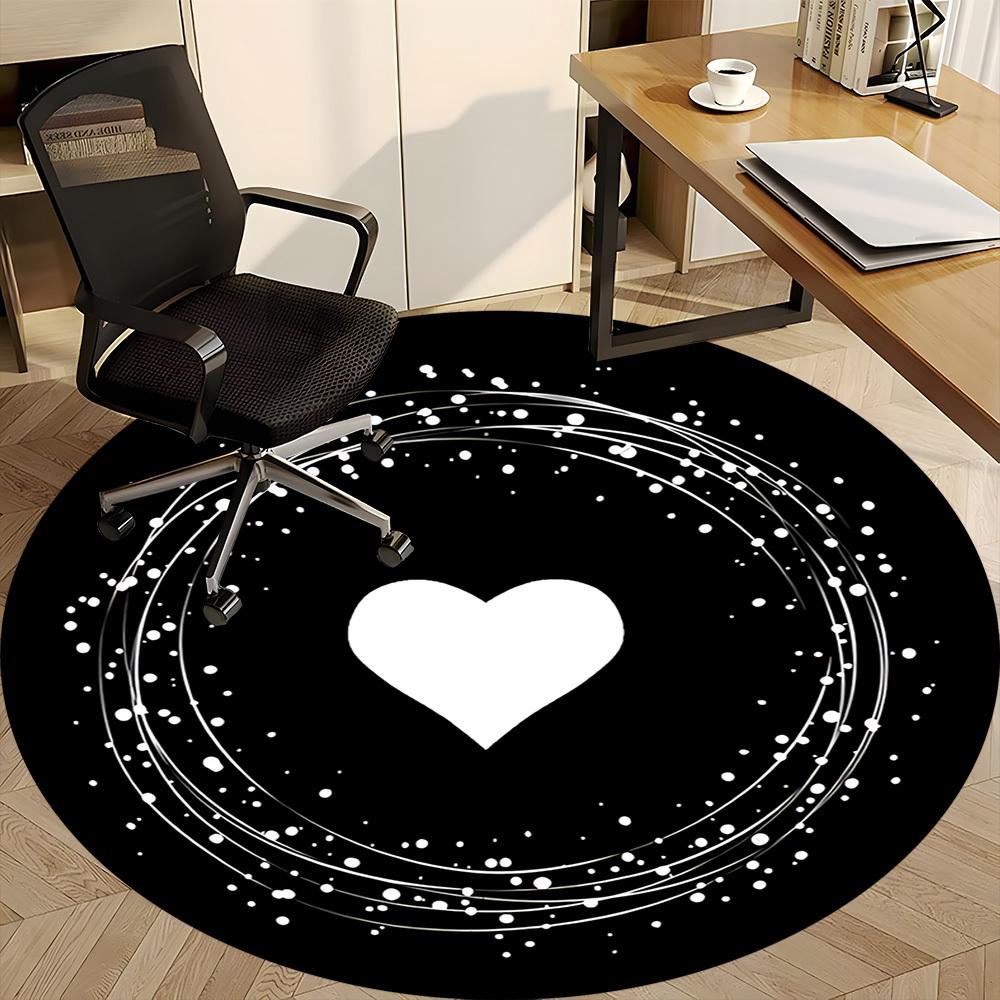 1PC Love Sparkle Office Round Area Rug,  Mat Suitable ForOffice, Under Office Chairs Bedroom Living Room Home Decor, Room Deco