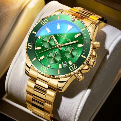 Louis Juren Herren Grüne Wassergott Leuchtende Wasserdichte Uhr